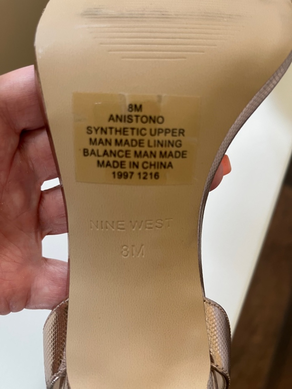 Nine West Metallic Rose Gold Ankle-Strap Stiletto Sandals - Picture 6 of 9
